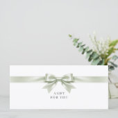 Carte Certificat Cadeau Code QR Élégant Blanc (Debout devant)
