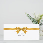Carte Certificat Cadeau Code QR Élégant Ruban Blanc (Debout devant)