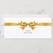 Carte Certificat Cadeau Code QR Élégant Ruban Blanc (Devant)