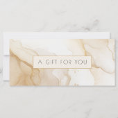 Carte Certificat Cadeau Code QR en Marbre Doré Beige Lux (Devant)
