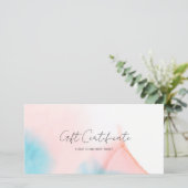 Carte Certificat cadeau Code QR encre aquarelle (Debout devant)