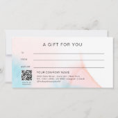 Carte Certificat cadeau Code QR encre aquarelle (Dos)