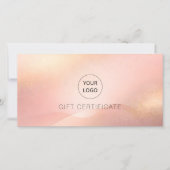 Carte Certificat Cadeau Code QR Logo Blush Gold Glow (Devant)