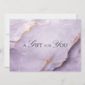 Carte Certificat Cadeau Code QR Marbre Violet Élégant (Devant)