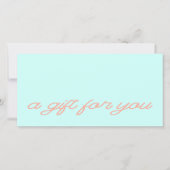 Carte Certificat Cadeau Code QR Moderne de Style Mint (Devant)