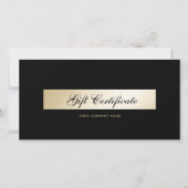 Carte Certificat Cadeau Code QR Or Noir Élégant (Devant)