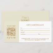 Carte Certificat Cadeau Code QR pour Entreprise Simple M (Devant / Derrière)