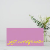 Carte Certificat Cadeau Code QR Rose Mauve Écriture Mode (Debout devant)