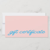Carte Certificat Cadeau Code QR Rose Pâle Écriture Moder (Devant)