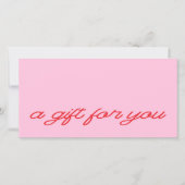 Carte Certificat Cadeau Code QR Rose Script Moderne (Devant)