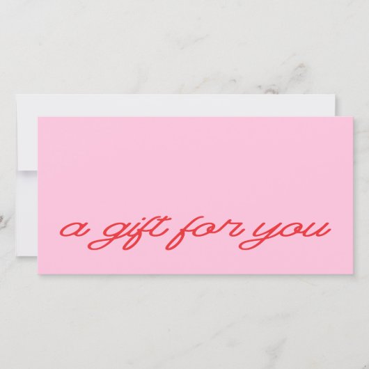 Carte Certificat Cadeau Code QR Rose Script Moderne (Devant)