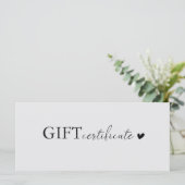 Carte Certificat cadeau commercial Logo spécifique au cl (Debout devant)