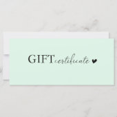 Carte Certificat cadeau commercial Logo spécifique au cl (Devant)