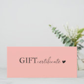 Carte Certificat cadeau commercial Logo spécifique au cl (Debout devant)