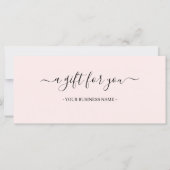 Carte Certificat cadeau commercial minimum de script (Devant)