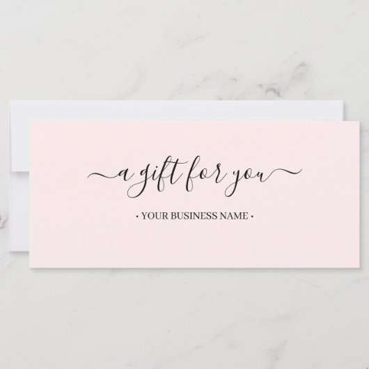 Carte Certificat cadeau commercial minimum de script (Devant)