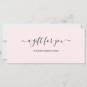 Carte Certificat cadeau commercial minimum de script