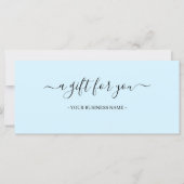 Carte Certificat cadeau commercial minimum de script (Devant)