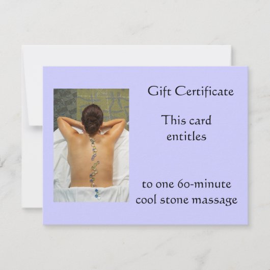 Carte Certificat cadeau cool Stone (Devant)