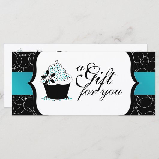 Carte Certificat cadeau Cupcake (Devant / Derrière)
