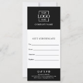 Carte Certificat cadeau d'affaires chic moderne avec log (Devant)