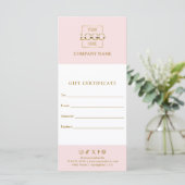 Carte Certificat cadeau d'affaires chic moderne avec log (Debout devant)