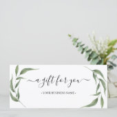 Carte Certificat cadeau d'affaires Feuille de verdure (Debout devant)