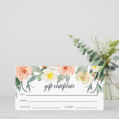 Carte Certificat cadeau d'affaires floral (Debout devant)