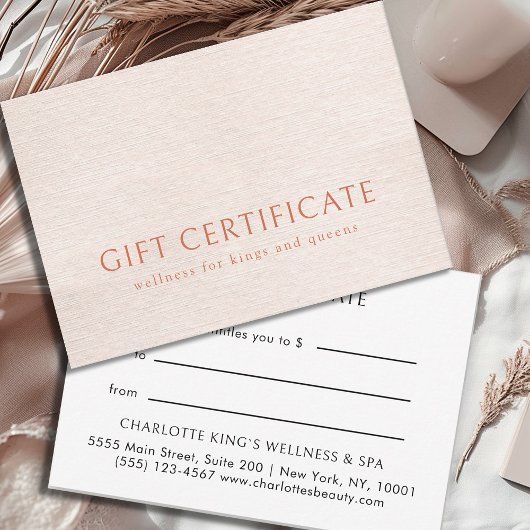 Carte CERTIFICAT CADEAU D'AFFAIRES, minimaliste moderne 