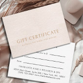 Carte CERTIFICAT CADEAU D'AFFAIRES, minimaliste moderne 