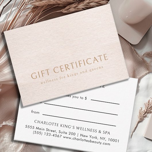 Carte CERTIFICAT CADEAU D'AFFAIRES, minimaliste moderne