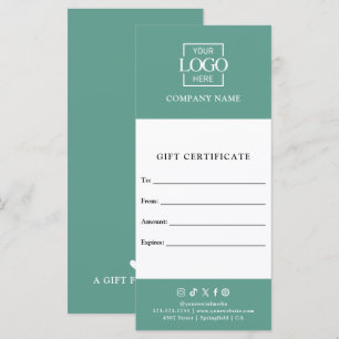 Carte Certificat Cadeau d'Affaires Moderne Chic avec Log