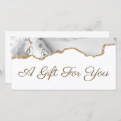 Carte certificat cadeau d'agate gris blanc (Devant / Derrière)