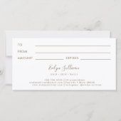 Carte certificat cadeau d'agate gris blanc (Dos)