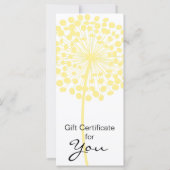 Carte Certificat cadeau Dandelion Jaune Design 3 (Dos)