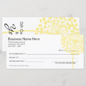 Carte Certificat cadeau Dandelion Jaune Design 3 (Devant / Derrière)