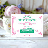 Carte Certificat cadeau d'anniversaire personnalisé