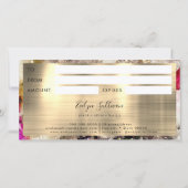 Carte Certificat cadeau d'aquarelle rose verte (Dos)