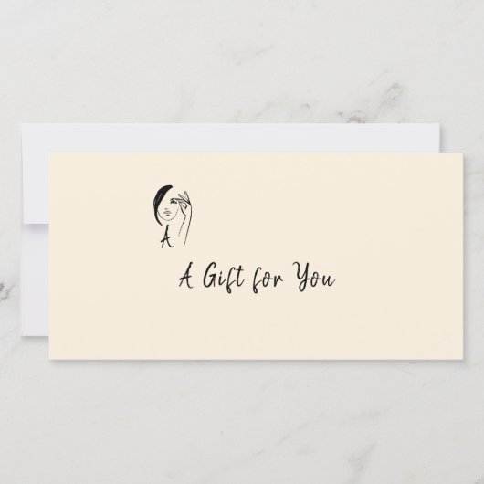 Carte Certificat Cadeau d'Art de Visage Monogramme Moder (Devant)