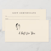 Carte Certificat Cadeau d'Art de Visage Monogramme Moder (Devant / Derrière)