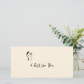 Carte Certificat Cadeau d'Art de Visage Monogramme Moder (Debout devant)