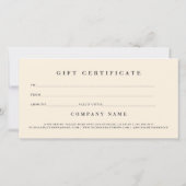 Carte Certificat Cadeau d'Art de Visage Monogramme Moder (Dos)