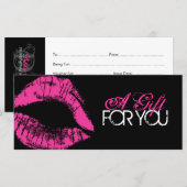 Carte Certificat cadeau d'artiste maquillage professionn (Devant / Derrière)