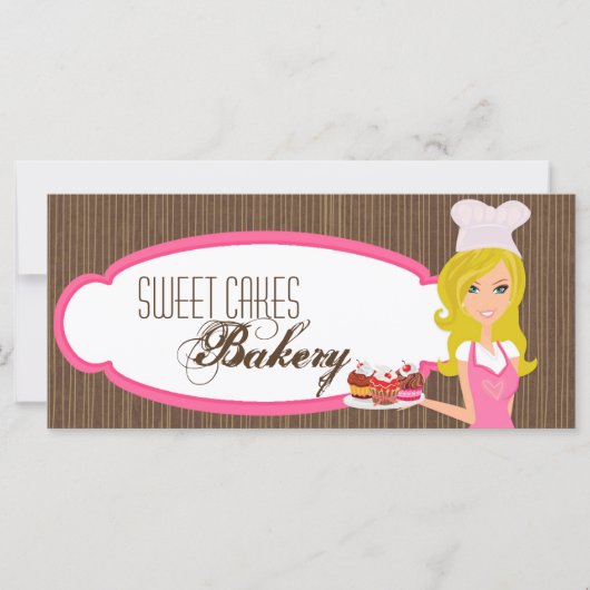 Carte Certificat cadeau de 4"x9" Blonde Baker Coupe rose (Devant)