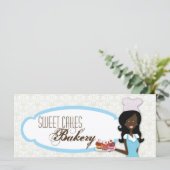 Carte Certificat cadeau de 4"x9" Coupe Baker afro-améric (Debout devant)