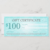 Carte Certificat cadeau de beauté déesse (Dos)