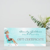Carte Certificat cadeau de beauté déesse (Debout devant)