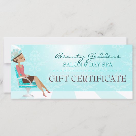 Carte Certificat cadeau de beauté déesse (Devant)