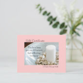 Carte Certificat cadeau de bougie blanche (Debout devant)