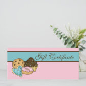 Carte Certificat cadeau de boulangerie de gâteaux (Debout devant)